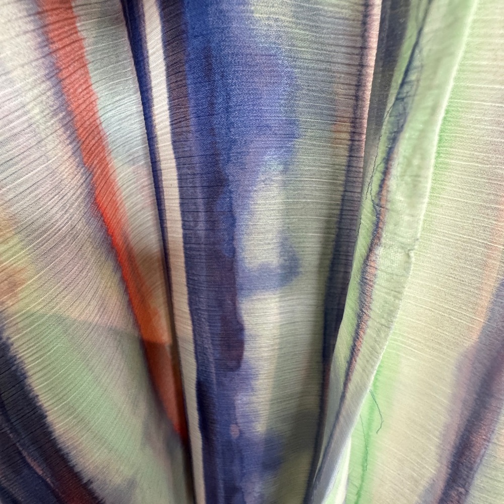 Dkny Blue and Pink Faux-Wrap Sundress Medium (#246) - Picture 6 of 11